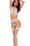 Seductive White Lace Bralette Garter Set