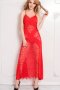 Valentine Red Lace Maxi Dress